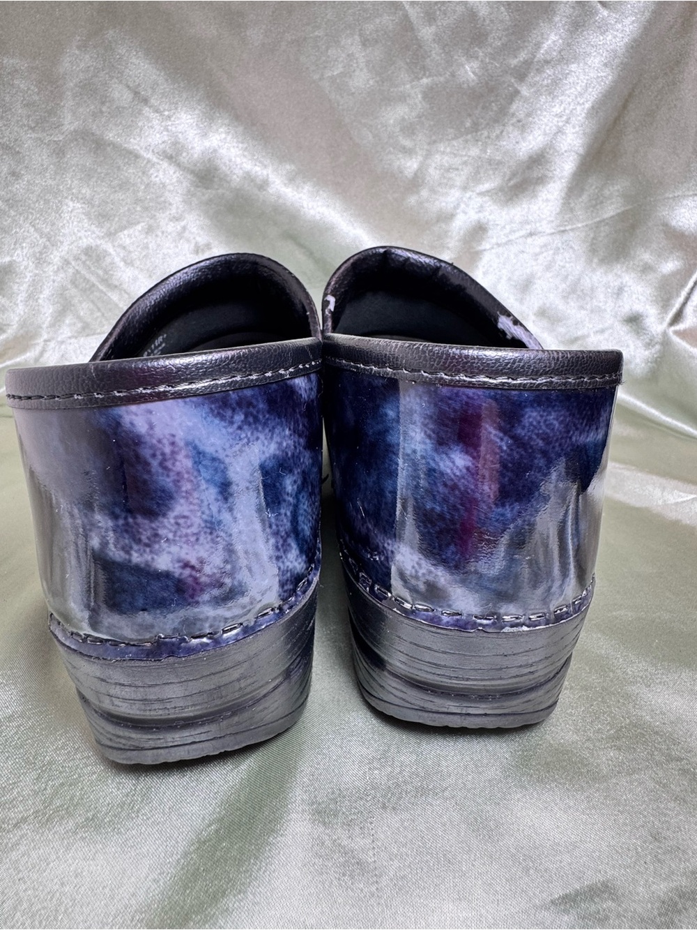 Dansko Professional Blue Marble Patent Leather Nursing Work Clogs Women’s 38 7.5 - Picture 3 of 10